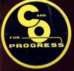 C & O for Progress 3" cir Tin Sign circa 1955