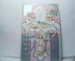 Easter Greeting With Cross on Silver Backing!