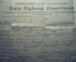 Pennsylvania Vehicle Title from Sale in 1920