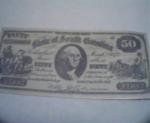 Confederate Money Game Ticket 50 Face Value
