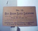 Red Rosin Sized Sheathing No. 13 Sample!