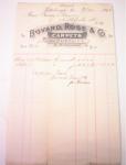 1892 Billhead Bovard Rose & Co. Pittsburgh,PA