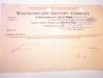 1922 Billhead Westmoreland Grocery Company
