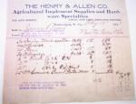 1911 Billhead The Henry & Allen Co.