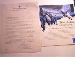 American Airlines 1948 2pcs Letter & Brochure