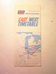 1969 Penn Central East/West/Time Table
