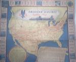American Airlines System Map/Milton Bradley Flight Game