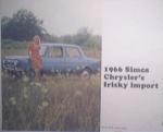 1966 Simac Chrysler's Frisky Import Color Litho Card