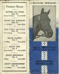ASCOT Park Racetrack Official Program Sept- Oct..1948
