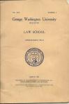 GEORGE WASHINGTON U. BULLETIN LAW SCHOOL 1926.