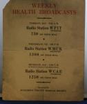 WEEKLY HEALTH BROADCASTS POSTER,ALLEGHENY CTY 1940'S