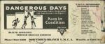 DANGEROUS DAYS, YMCA BLOTTER, CIRCA 1940'S
