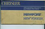 Owner's Manual, 1979 Chrysler Newport & NYer