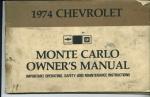Owner's Manual, 1974 Chevrolet Monte Carlo