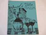 La Villa Italia Restaurant- Vintage Menu