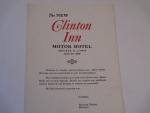 Clinton Inn, Tenafly N.J.- Vintage Menu 9/16/72