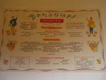 Bonjour Brasserie- NYC- Placemat Menu 1960's