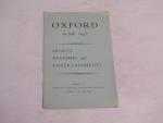 Oxford, England- 7/1952- Entertainment & Events