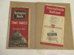 Penna. Railroad 1963 & Burlington 1946- Time Tables