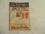 Black & Decker Portable Electric Drill 1942 Pamphlet