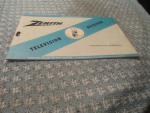Zenith Television Receiver-Operating Manual 1960's