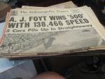 Indianapolis Times 5/30/1961 A.J. Foyt wins Indy 500