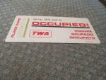 TWA Seat Occupied Place Card 1976 8 x 4 inches
