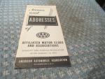 AAA Affiliated Motor Clubs 1955 Names& Addresses