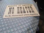 Route 19 Drive-In No Heater Car Placard Sign-Pittsburgh