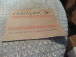 Christopher Jr. 6/1903 Theatre Program- W&J College